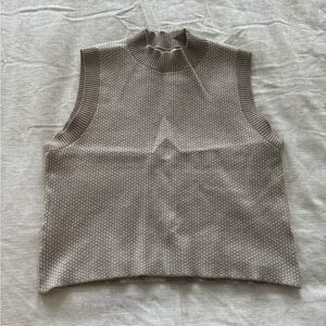 Rachel Zoe Sleeveless Mock Neck Knit Tank in Taupe - Never Worn